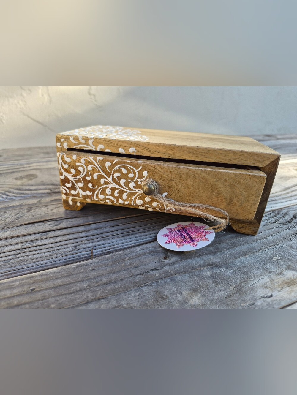 Treasures of India Handcrafted Wooden Box - Picture 5 of 11